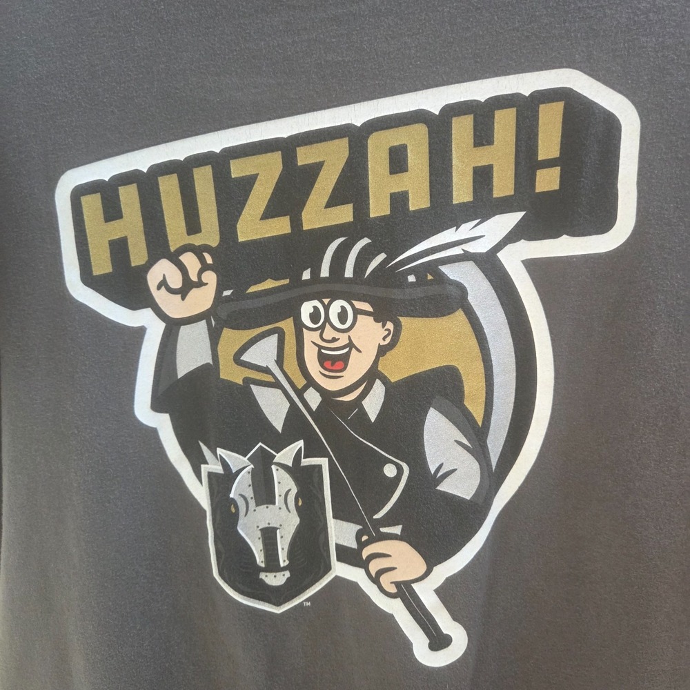 Henderson Silver Knights T Shirt Large Lucky Mascot Huzzah Hockey Gray Graphic